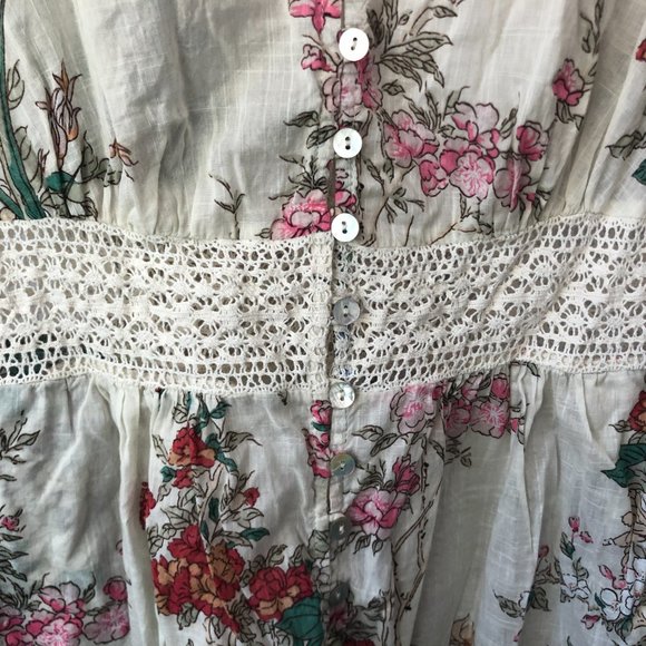 Zimmermann Cream Floral Sleeveless Cott on Play Suit Size 8 - Picture 5 of 15